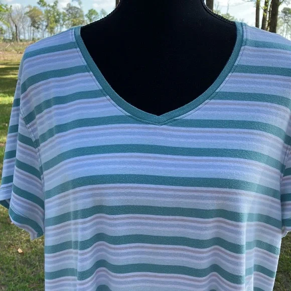 Sonoma V-Neck Striped Tee - Picture 2 of 6